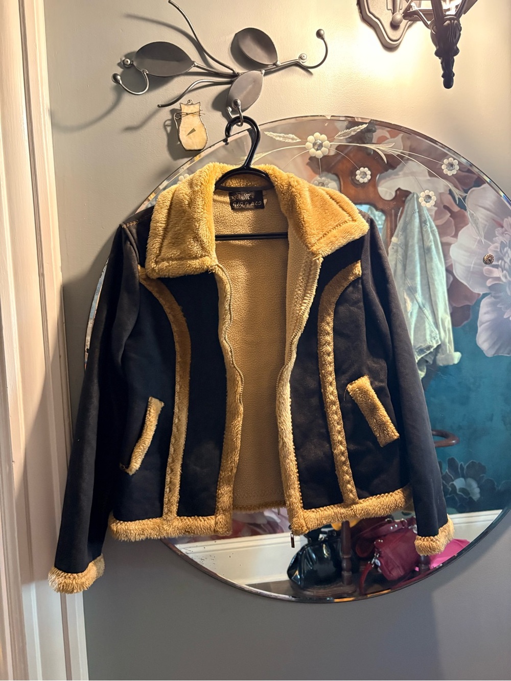 Women’s Brown and Tan Faux Shearling Jacket